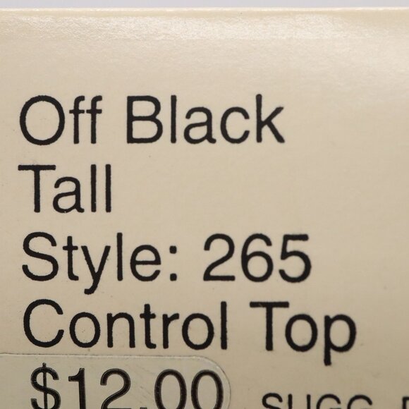 Donna Karan Size Tall Hosiery Off Black Sheer Satin Pantyhose 265 USA Y2K - Picture 2 of 3